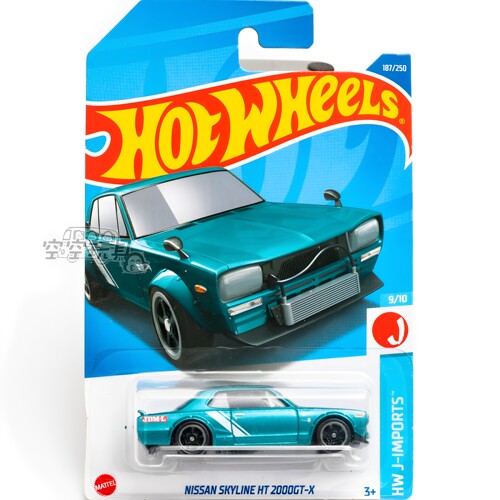 187号 NISSAN SKYLINE HT 2000GT-X 绿色 风火轮合金小跑车