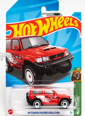 175号 MITSUBISHI PAJERO EVOLUTION 三菱 红色风火轮合金小跑车