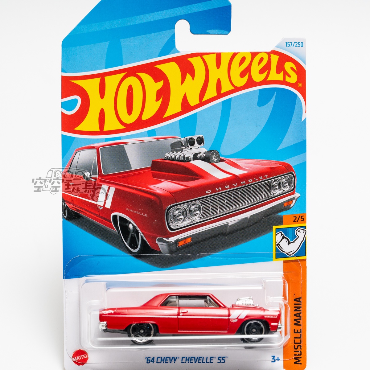157号 '64 CHEVY CHEVELLE SS 雪佛兰 红色 美泰风火轮合金小跑车