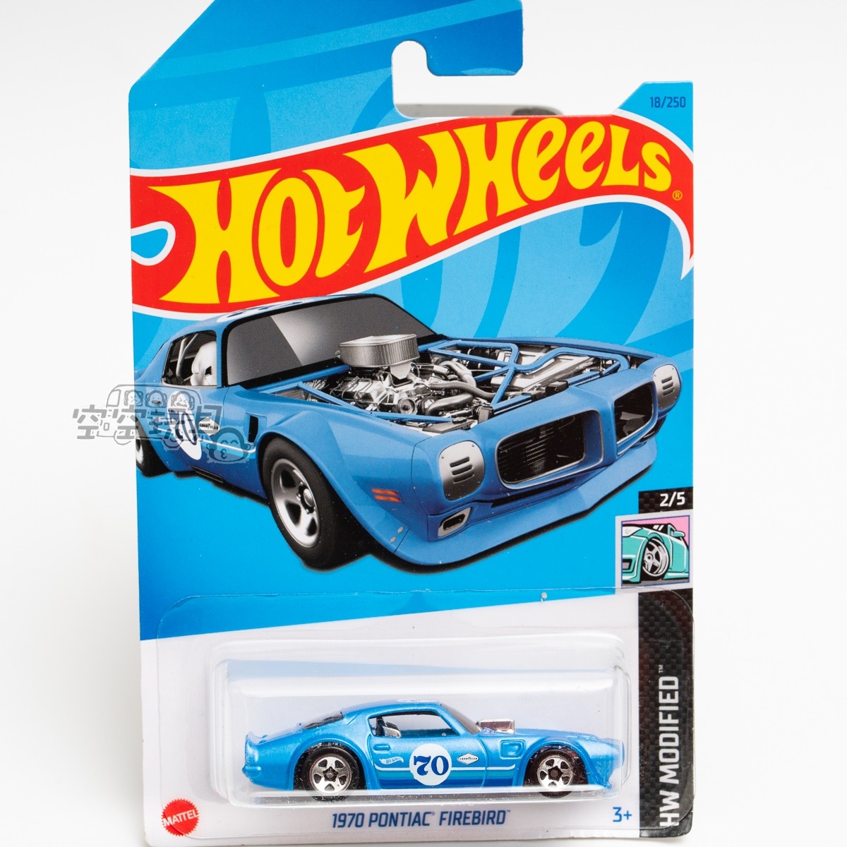 18号 1970 pontiac firbird 庞蒂克 蓝色 美泰风火轮合金小跑车
