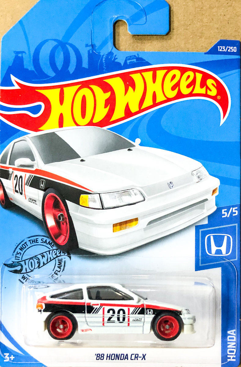 hotwheels风火轮火辣小跑车123号88款本田cr-x白色超宝th