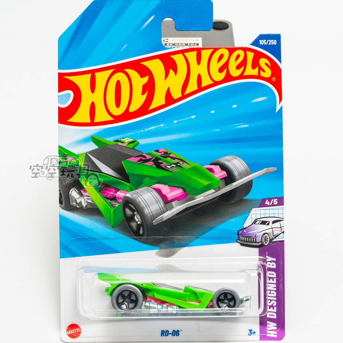 105号 RD-06 粉红绿色 风火轮合金小跑车