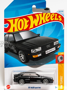 102号 '87 AUDI QUATTRO 奥迪 黑色 风火轮合金小跑车