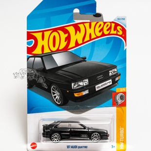 102号 '87 AUDI QUATTRO 奥迪 黑色 风火轮合金小跑车