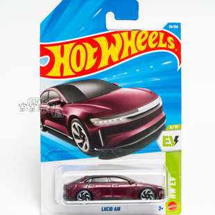 59号 LUCID AIR 酒红色 风火轮合金小跑车