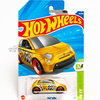 33号 FIAT 500e 菲亚特 金色 风火轮合金小跑车