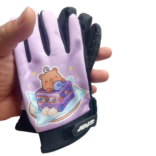 单杠儿童手套骑行平衡车轮滑防滑防摔透气学生分指可爱山地车登山