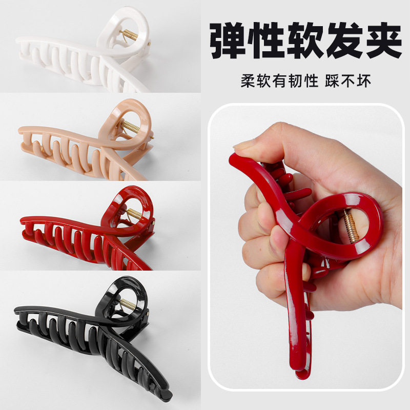 跨境软质硅胶鲨鱼夹安全高级感抓夹防摔新夹子头饰发软胶大号抓夹,饰品/流行首饰/时尚饰品新,民族风发饰,淘宝优惠券,粉丝福利购,淘宝优惠卷