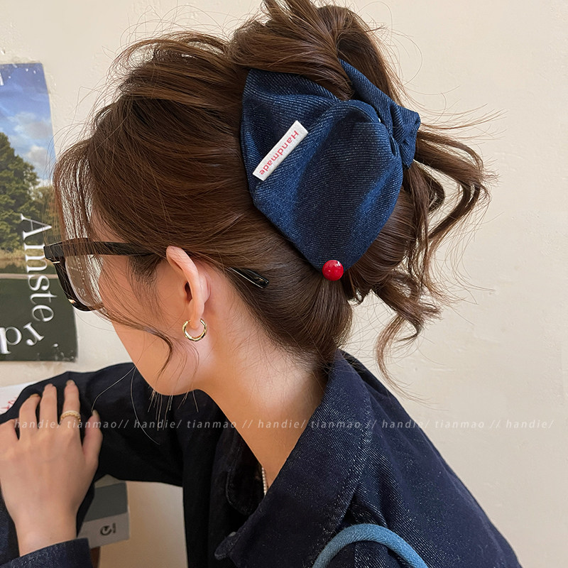 复古牛仔三角抓夹女2025新后脑勺发夹高级感鲨鱼夹大号发量多头饰,饰品/流行首饰/时尚饰品新,民族风发饰,淘宝优惠券,粉丝福利购,淘宝优惠卷