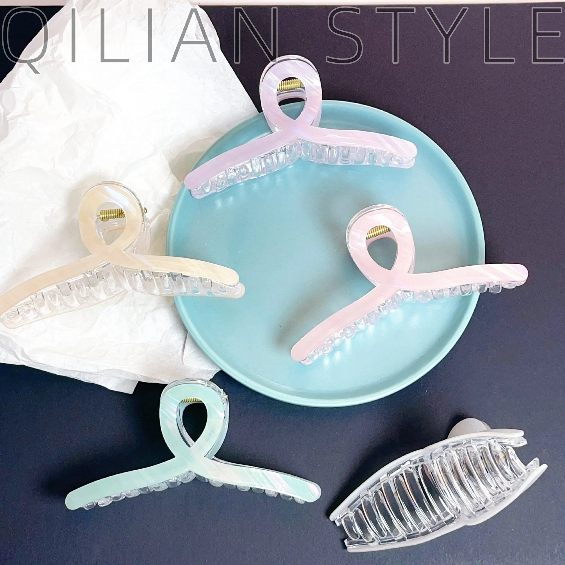 韩系大号人鱼姬飘带抓夹高级感亚克力鲨鱼夹后脑勺盘头发夹批发,饰品/流行首饰/时尚饰品新,民族风发饰,淘宝优惠券,粉丝福利购,淘宝优惠卷