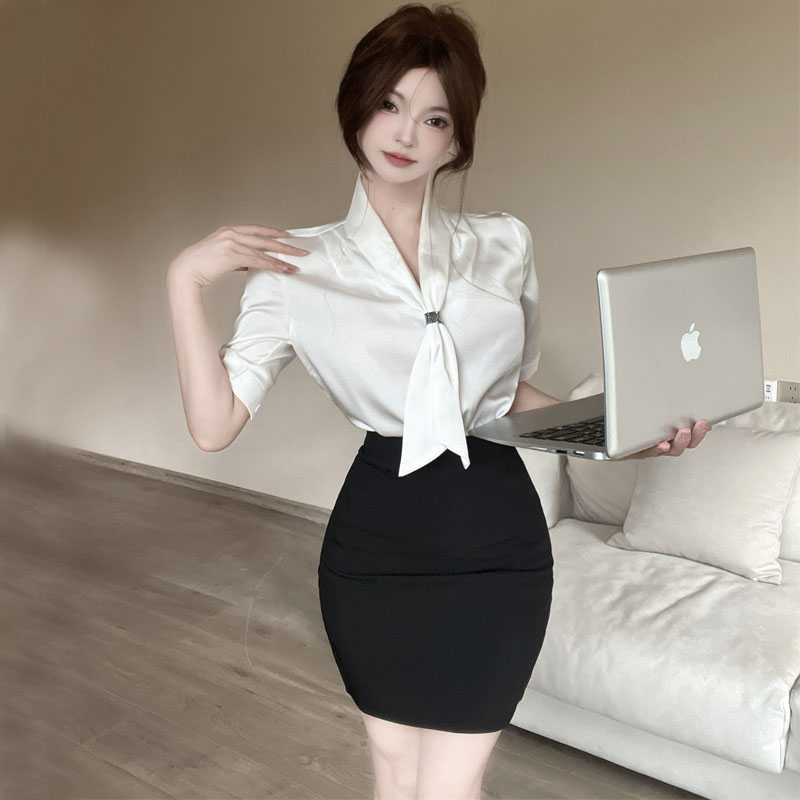 工作服职业气质女装套装高端夏季空姐制服衬衫包裙时尚两件套装