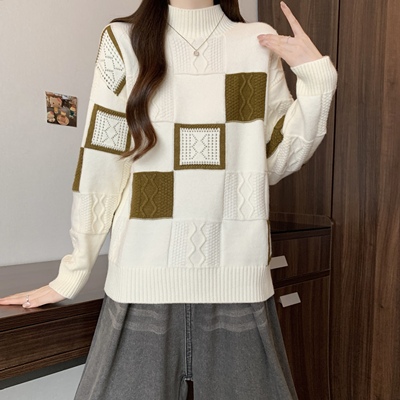 2025大码毛衣女秋冬加厚内搭洋气欧货百搭针织打底衫胖MM显瘦上衣