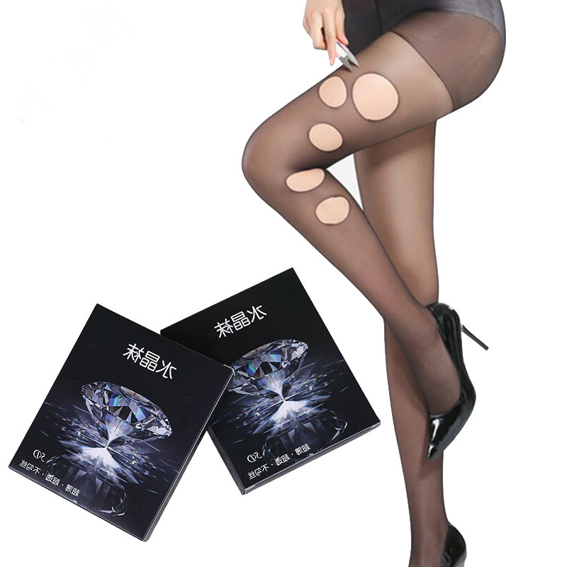 情趣搭配水晶袜不勾丝丝袜黑肉色女连裤袜超薄防脱丝夏加档隐形女
