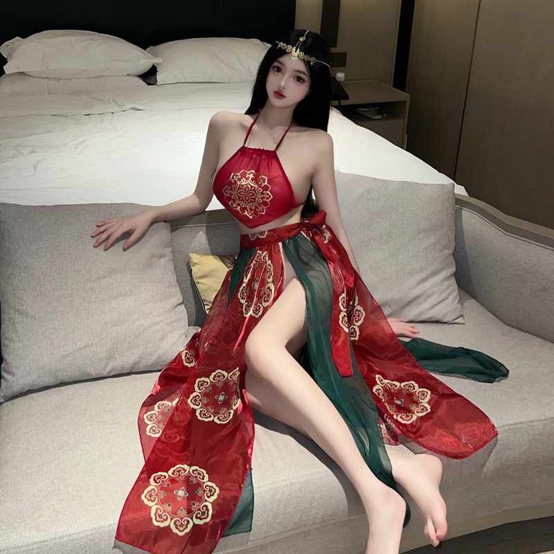 情趣睡衣情趣古典汉服宫廷凤袍情趣内衣肚兜新娘装性感睡衣敦煌飞