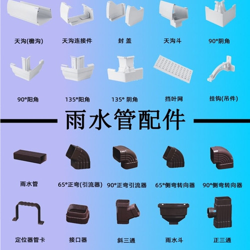 PVC方形波纹雨水管别墅屋檐天沟雨水槽下水方管塑料成品檐沟水管