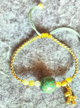 非遗大漆珠原创设计DIY手链女手工编织绳可调节手串