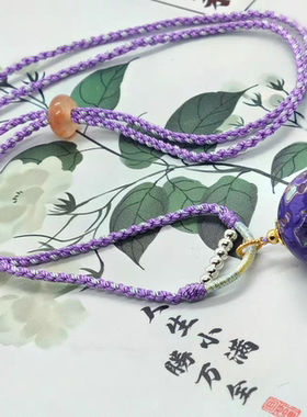 原创设计天然大漆珠15mm锁骨链国潮时尚吊坠纯手工编织远黛如银