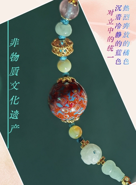 天然大漆珠锁骨链玉石配饰非遗手工工艺时尚复古国潮送朋友礼物