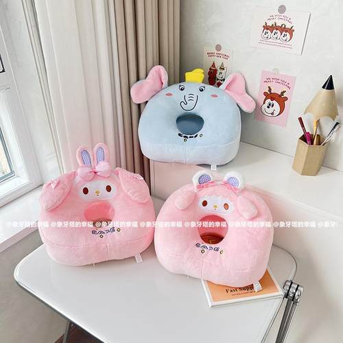 可爱卡通小兔小象午睡枕