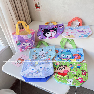 少女心可爱卡通AB面帆布小拎包手提袋学生便携式小号午餐包饭盒袋