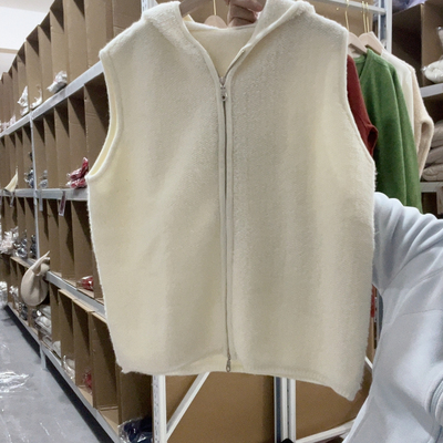 纯绒毛巾绣加厚开衫马甲