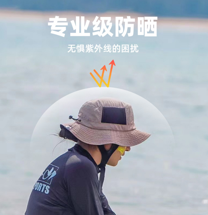 SENSUSU宽檐遮阳帽可折叠徒步钓鱼帽男女UPF冲浪防晒渔夫帽子包邮