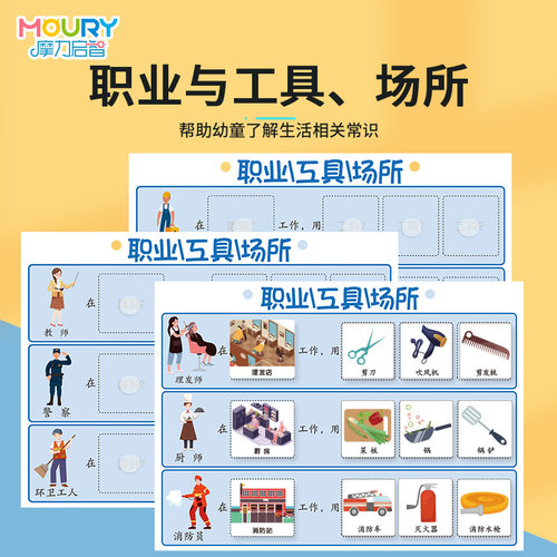 认识职业场所工具幼儿园区角玩具