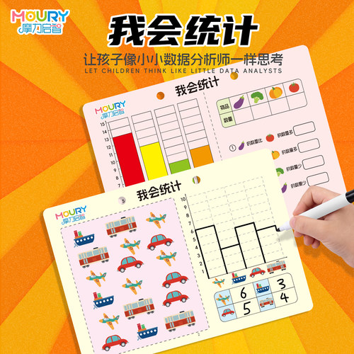 幼儿园数量分类统计儿童看图数据记录大班数学区益智思维玩教具