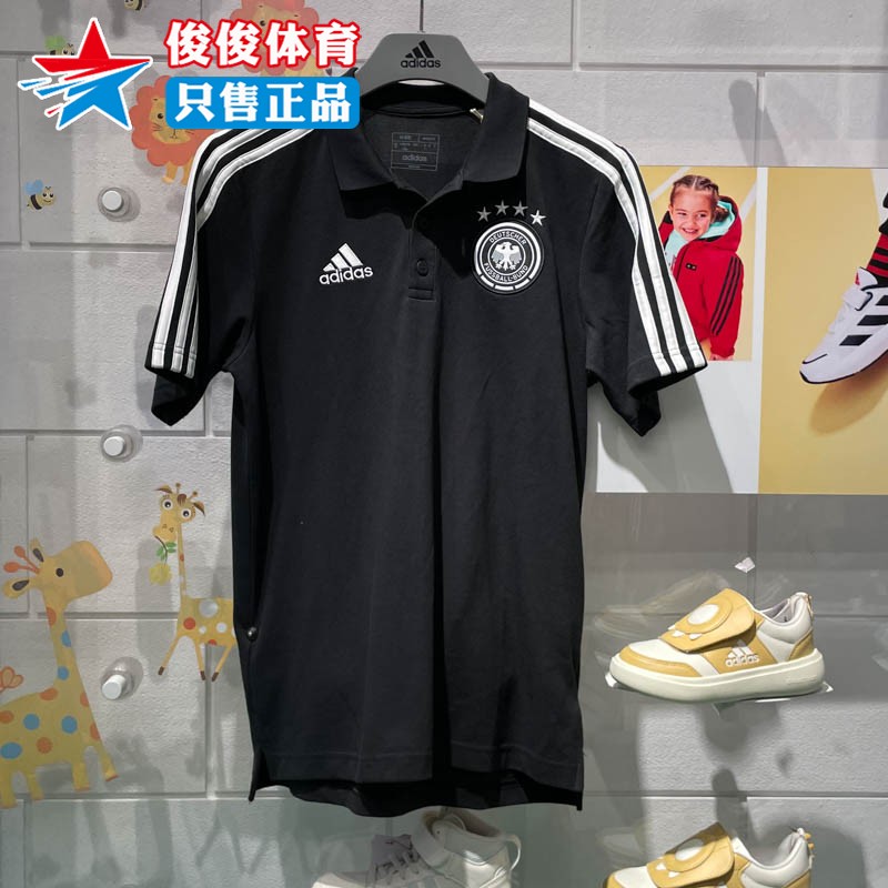 adidas阿迪达斯男装2024夏新款足球运动透气T恤短袖POLO衫 I