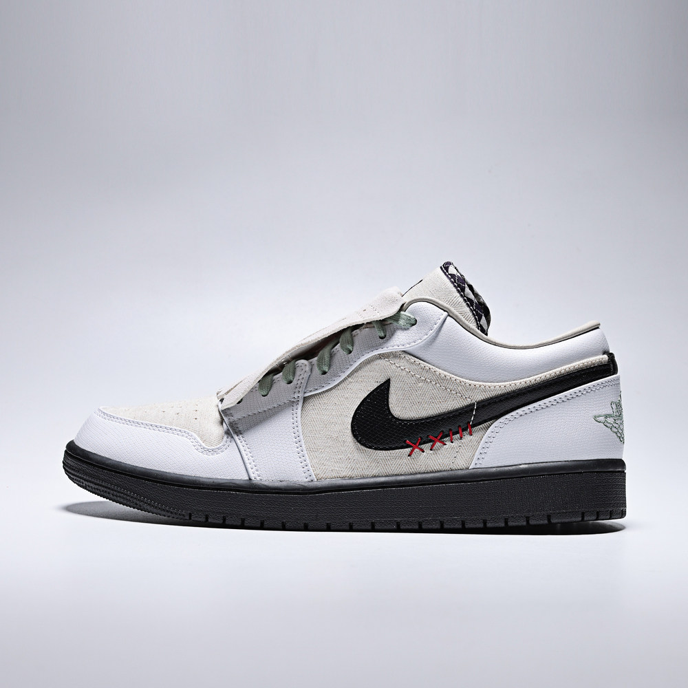 耐克Jordan AJ1低帮白黑熊猫复古篮球鞋男款运动板鞋IW2020-110