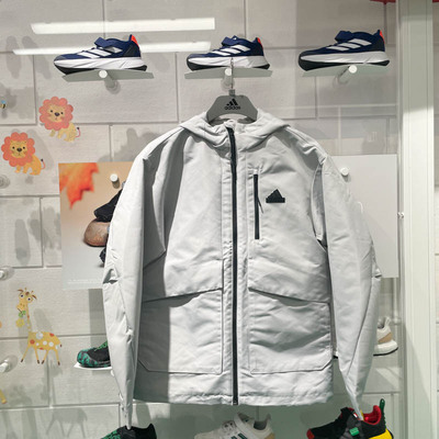 Adidas阿迪达斯男2024春新款防风连帽保暖夹克户外运动外套IT3953