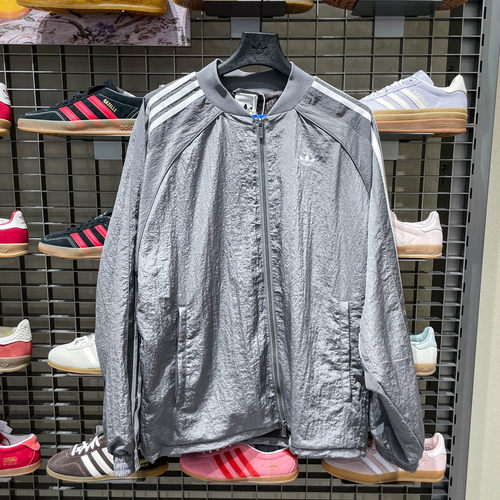 Adidas阿迪达斯三叶草春季新款男装休闲运动风立领夹克外套KX4830