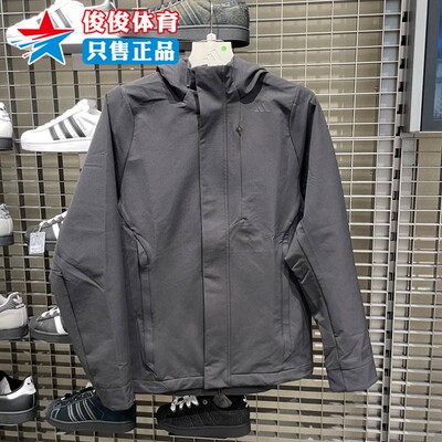 阿迪达斯2025冬季新款男子运动休闲防风保暖连帽夹克外套KC5913