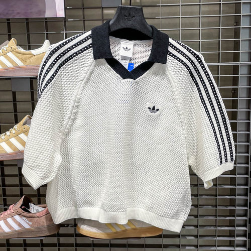 Adidas/阿迪达斯夏季三叶草女子运动针织经典半袖POLO衫KC6490