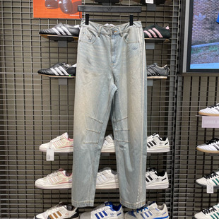 阿迪达斯女子2025夏季新款复古宽松舒适百搭运动休闲牛仔裤KG0200
