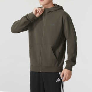 Adidas阿迪达斯男子2024秋季新款户外运动休闲针织连帽外套IY1133