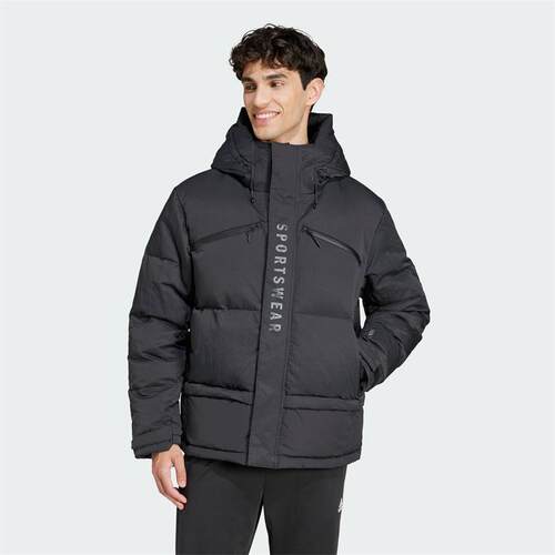 阿迪达斯男子2024冬季新款拒水防风运动保暖宽松鹅绒羽绒服JM4609