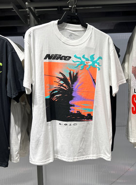 NIKE耐克男装夏新款纯棉圆领涂鸦宽松休闲运动短袖T恤 IH1372-100