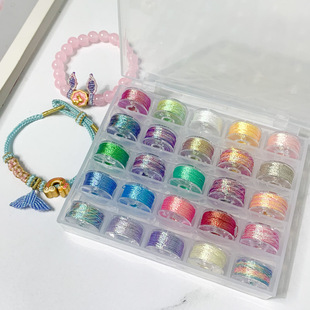 25色1股3股幻彩丝线迷你色板套装DIY刺绣线莲花粽子编织线绕线