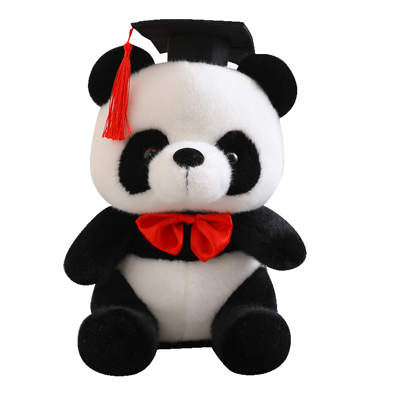 五叶草毕业小熊猫公仔博士学士服