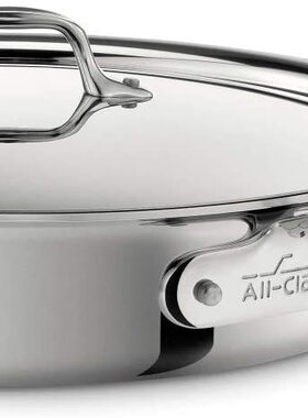 美国代购All-Clad D3 Sauté Pan 3层复合不锈钢煎炒锅多功能锅