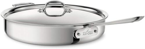 美国代购All-Clad D3 Sauté Pan 3层复合不锈钢煎炒锅多功能锅