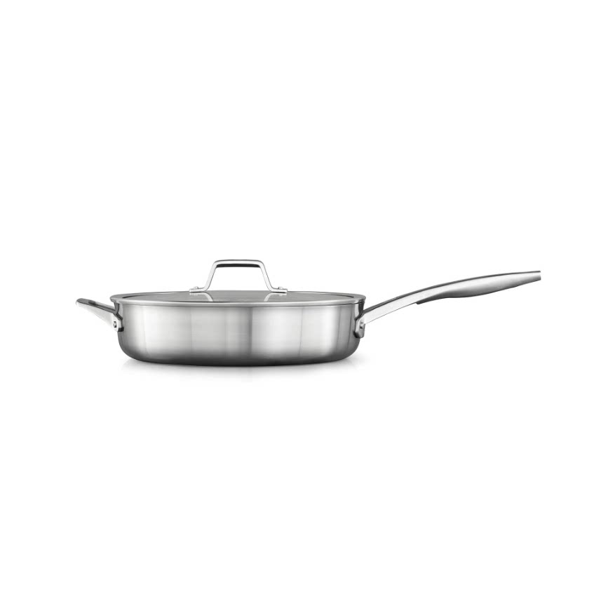 美国代购Calphalon Saute Pan with Lid 5QT三层复合不锈钢煎炒锅