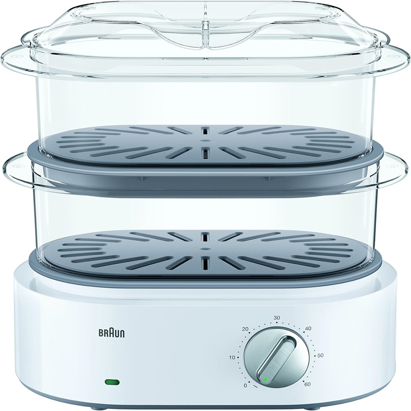 德国代购 Braun  FS 5100WH Steamer 双层透明蒸锅带计时器电蒸锅