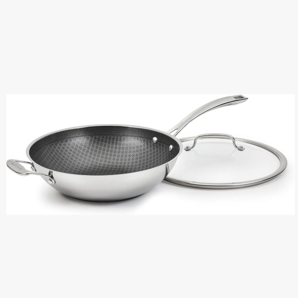 美国代购Cuisinart FusionPlus Nonstick Wok Pan 不锈钢不粘炒锅