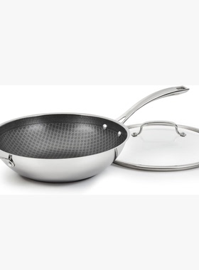 美国代购Cuisinart FusionPlus Nonstick Wok Pan 不锈钢不粘炒锅