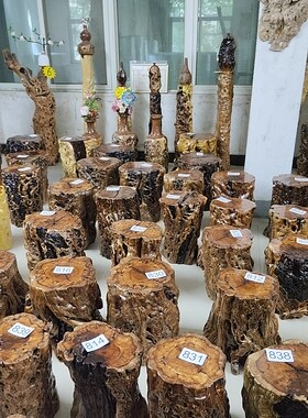 枣木墩子根雕原木树桩树墩坐墩茶几原生态实木圆墩凳花架摆件底座