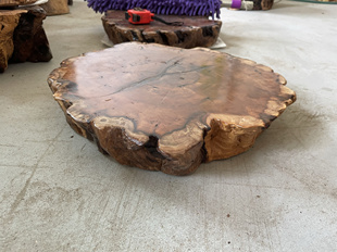 根雕底座摆件木墩子实木茶台托盘原木树瘤随形小圆桌枣树奇石底座