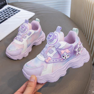 学生童鞋女童春秋款儿童春季运动鞋子2025新款爆款女孩透气网面鞋
