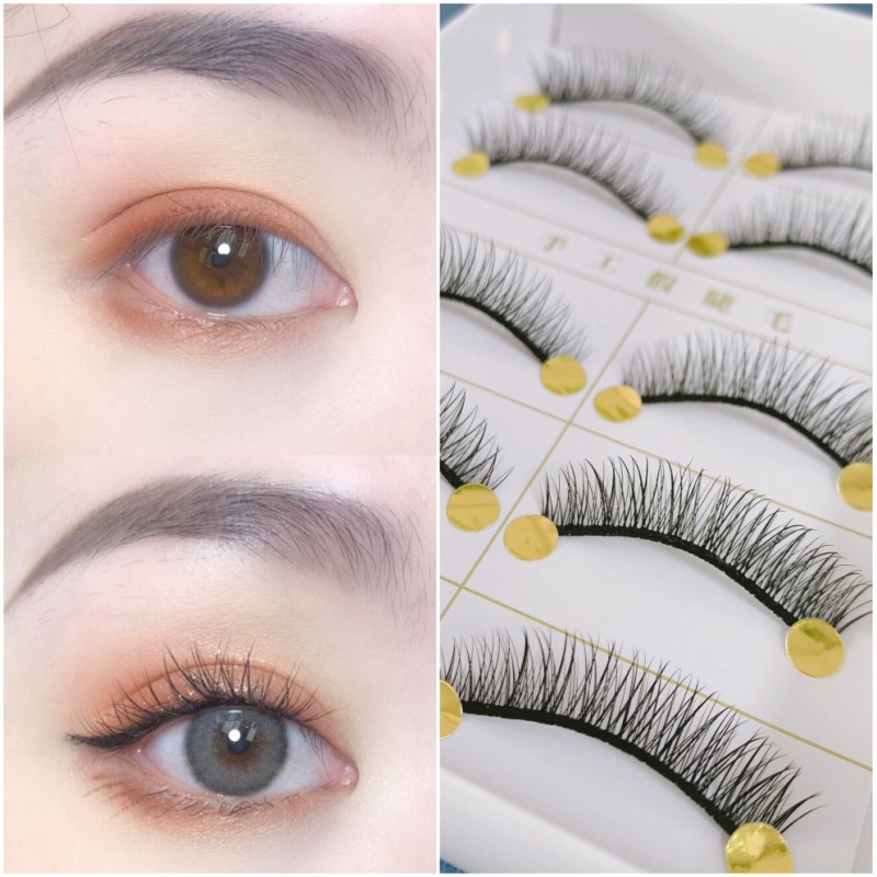 短款硬梗逼真自然假睫毛日常淡妆裸妆素颜撑双眼皮小眼睛单眼皮